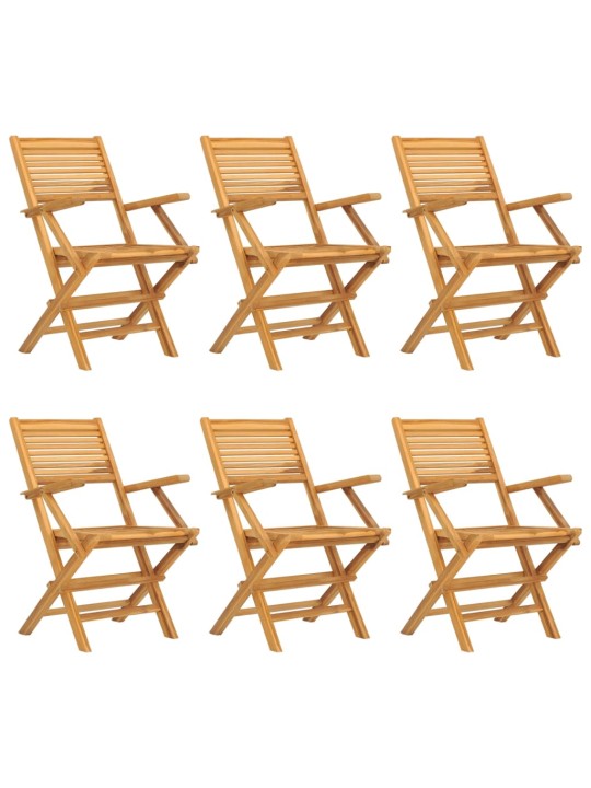 Skládací zahradní židle 6 ks 55x62x90 cm masivní teakové dřevo