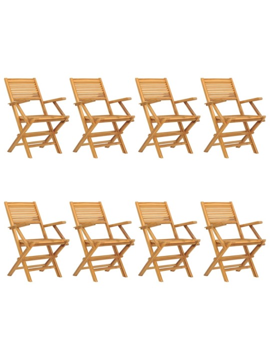 Skládací zahradní židle 8 ks 55x62x90 cm masivní teakové dřevo