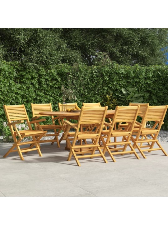 Skládací zahradní židle 8 ks 55x62x90 cm masivní teakové dřevo
