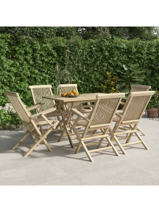 Skládací zahradní židle 6 ks šedé 56 x 61 x 89 cm masivní teak
