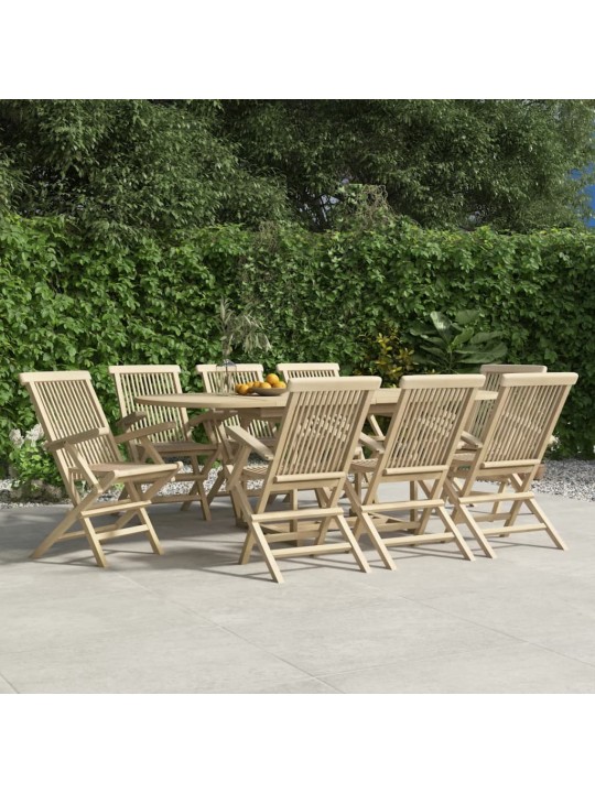 Skládací zahradní židle 8 ks šedé 56 x 61 x 89 cm masivní teak