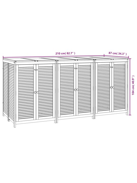 Zahradní úložný box 210 x 87 x 104 cm masivní akáciové dřevo