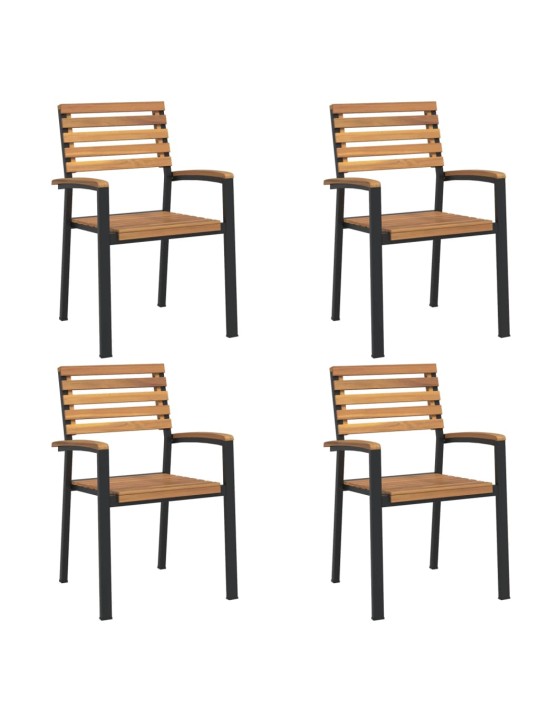 5dílný zahradní jídelní set masivní akáciové dřevo a kov