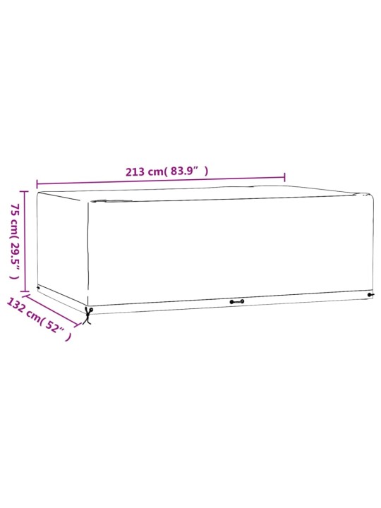 Plachty na zahradní nábytek 2 ks 12 oček 213x132x75 cm obdélník