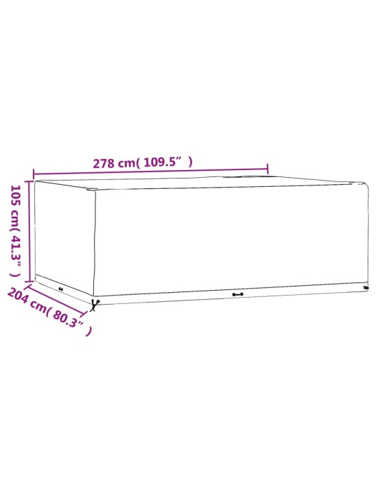 Plachty na zahradní nábytek 2 ks 16 oček 278x204x105cm obdélník