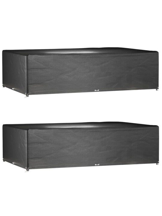 Plachty na zahradní nábytek 2 ks 16 oček 325x205x90 cm obdélník