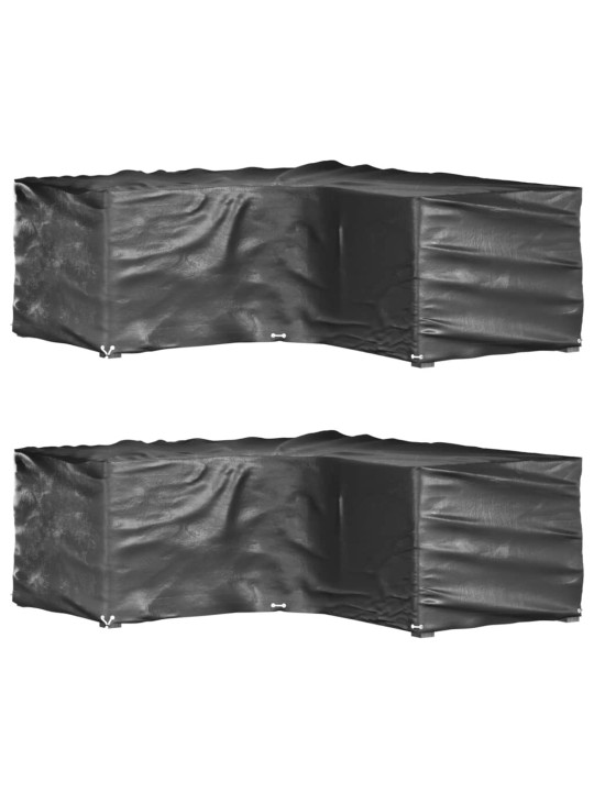 Plachty na zahradní nábytek tvar L 2 ks 12 oček 185x185x70 cm