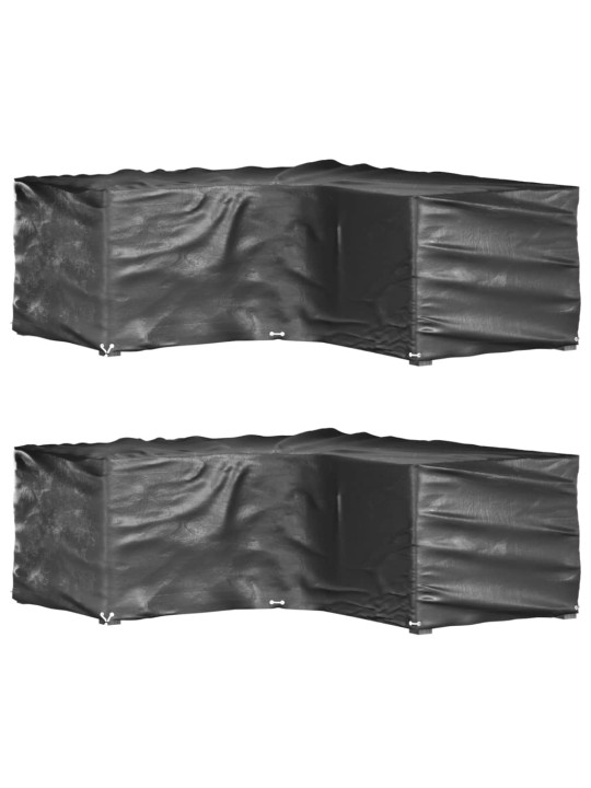 Plachty na zahradní nábytek tvar L 2 ks 16 oček 215x215x70 cm