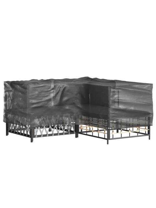 Plachty na zahradní nábytek tvar L 2 ks 16 oček 215x215x70 cm