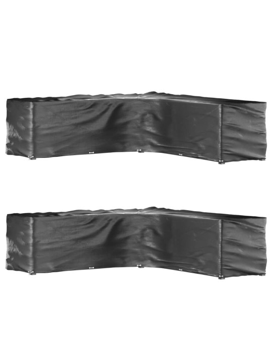 Plachty na zahradní nábytek tvar L 2 ks 20 oček 300x300x90 cm