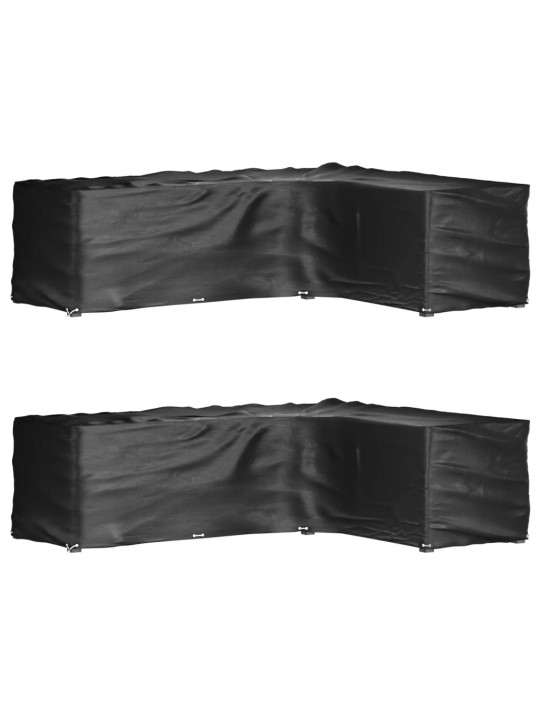 Plachty na zahradní nábytek tvar L 2 ks 18 oček 285x220x80 cm