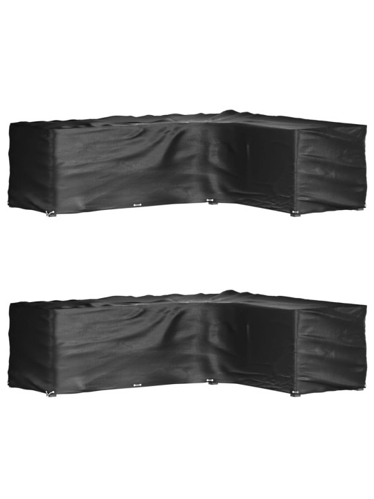 Plachty na zahradní nábytek tvar L 2 ks 16 oček 260x210x80 cm