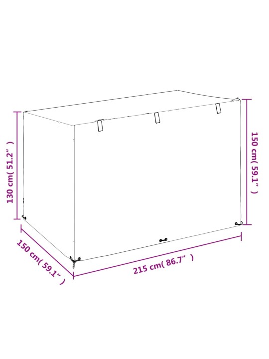 Plachty na zahradní houpačku 2 ks 12 oček 215x150x130/150 cm PE