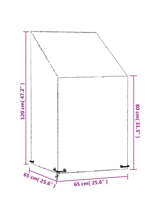 Plachty na zahradní židle 2 ks 8 oček 65 x 65 x 80/120 cm PE
