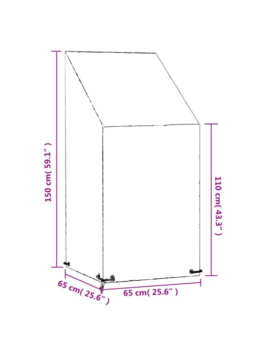 Plachty na zahradní židle 2 ks 8 oček 65 x 65 x 110/150 cm PE
