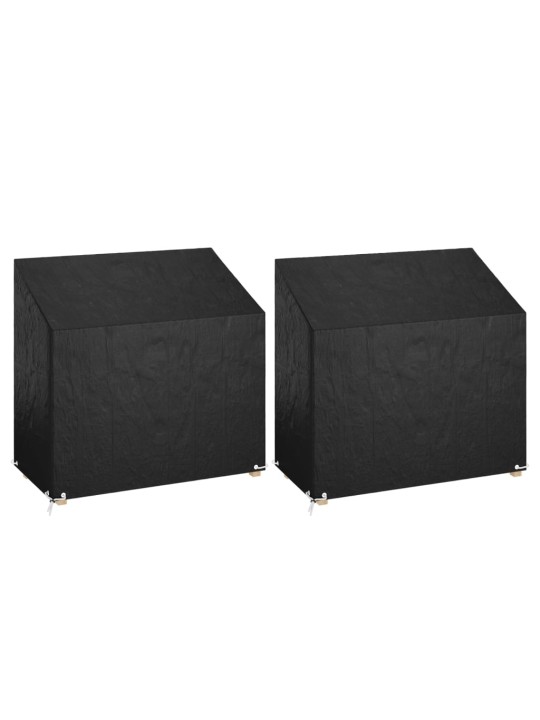 Plachty na zahradní lavice 2 ks 8 oček 130 x 70 x 70/88 cm PE