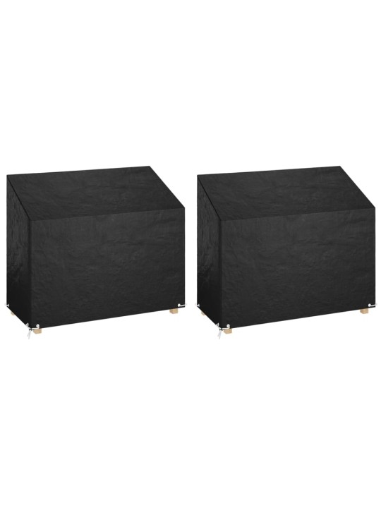 Plachty na zahradní lavice 2 ks 8 oček 160 x 70 x 70/88 cm PE