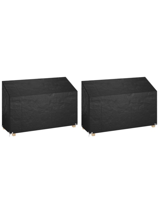 Plachty na zahradní lavice 2 ks 8 oček 190 x 70 x 70/88 cm PE