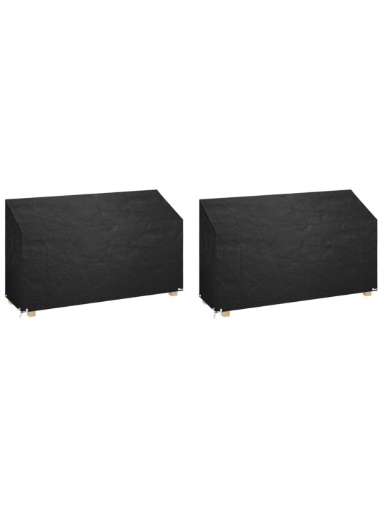 Plachty na zahradní lavice 2 ks 12 oček 210 x 70 x 70/88 cm PE