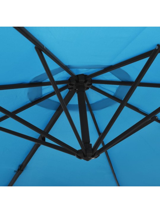 Nástěnný slunečník s LED Sea Blue 290 cm