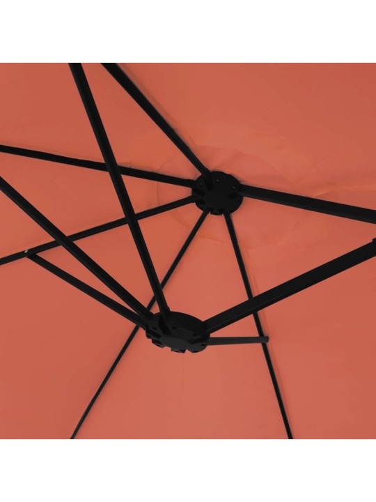Dvojitý zahradní slunečník terakotový 449 x 245 cm