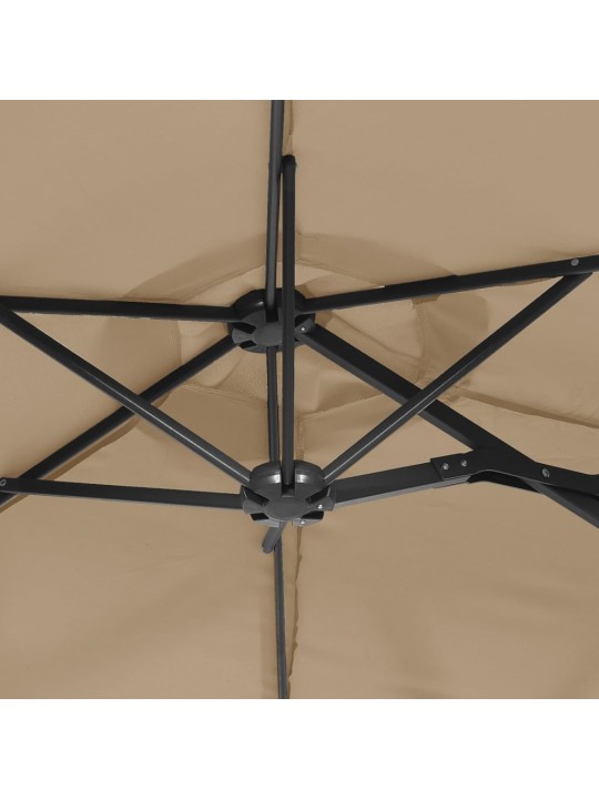 Dvojitý zahradní slunečník taupe 316 x 240 cm