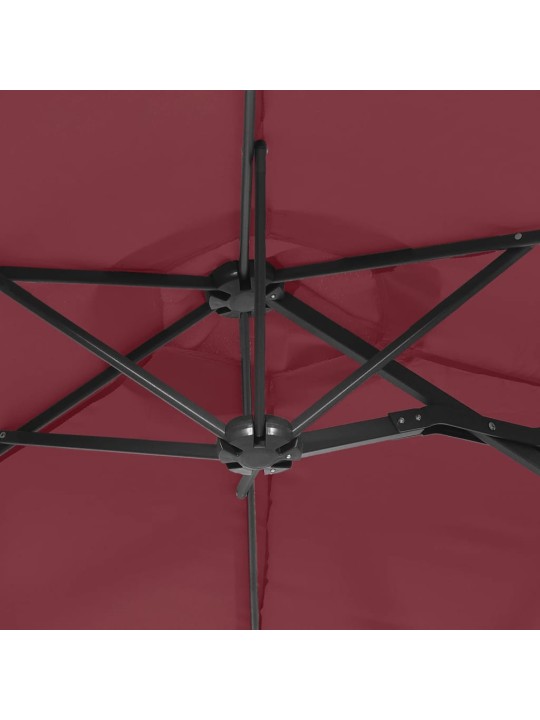 Dvojitý zahradní slunečník bordó 316 x 240 cm