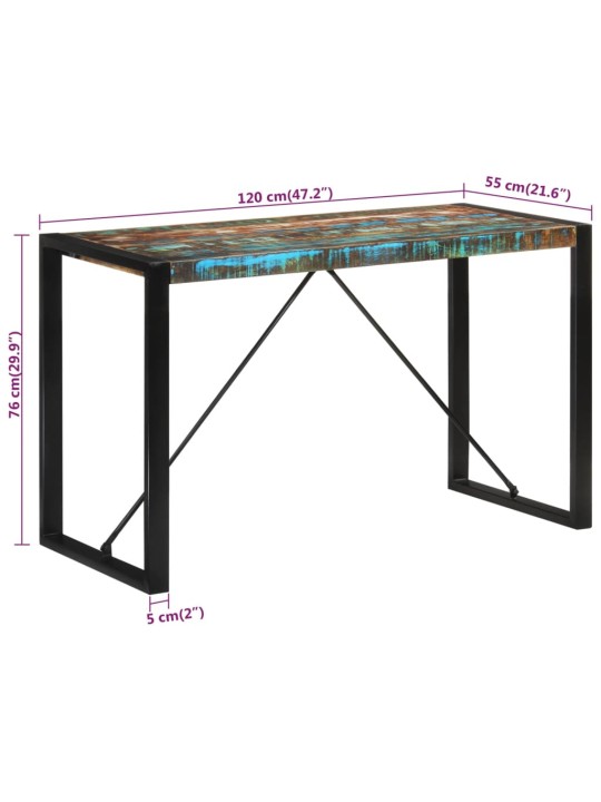 Jídelní stůl 120 x 55 x 76 cm masivní recyklované dřevo