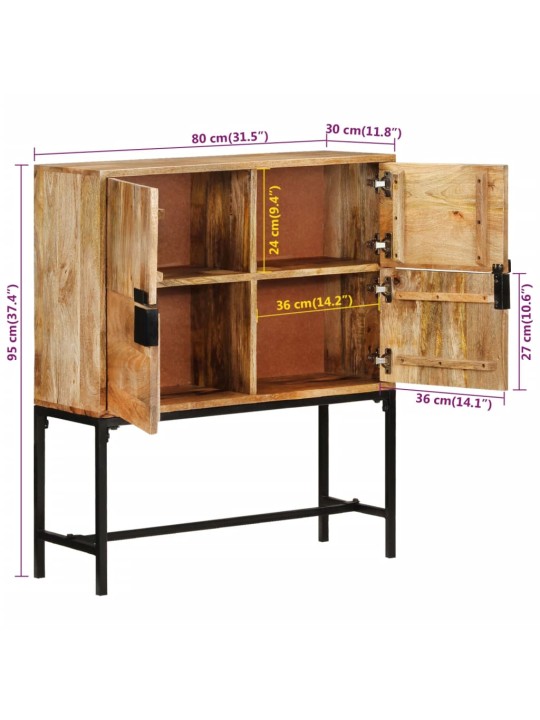 příborník 80 x 30 x 95 cm masivní hrubé mangovníkové dřevo