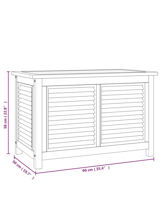 Zahradní úložný box s vložkou 90 x 50 x 58 cm masivní teak