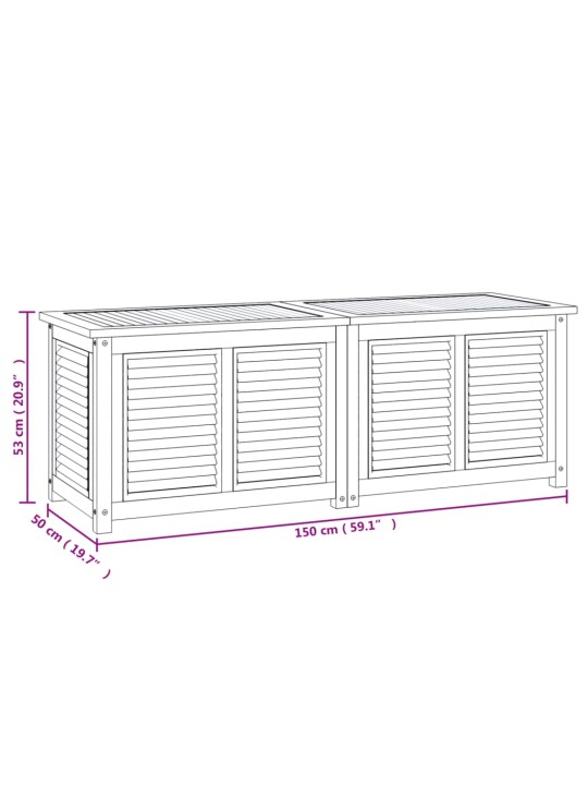 Zahradní úložný box s vložkou 150 x 50 x 55 cm masivní teak