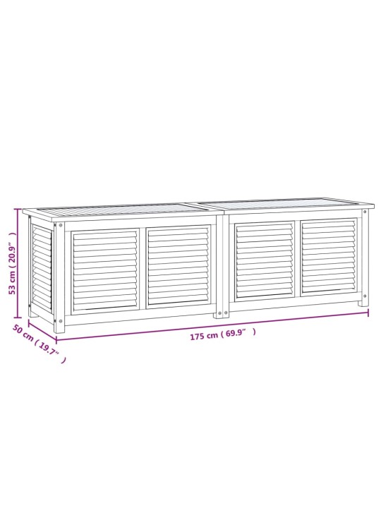 Zahradní úložný box s vložkou 175 x 50 x 55 cm masivní teak