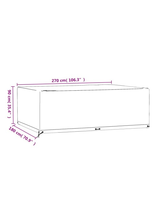 Plachta na zahradní nábytek s 12 očky 270x180x90 cm obdélníková