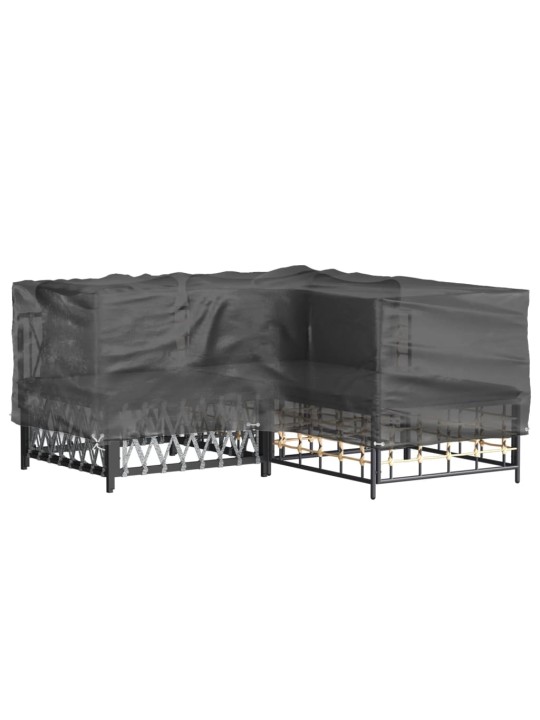 Plachta na zahradní nábytek tvar L 12 oček 185 x 185 x 70 cm