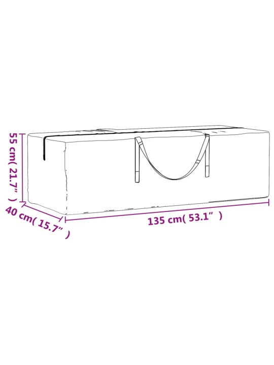 Úložný vak na zahradní podušky černý 135x40x55 cm polyethylen