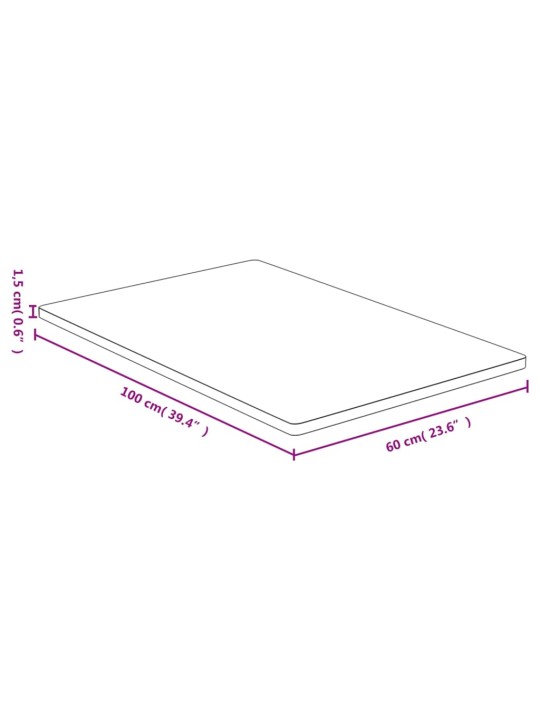 Stolní deska 60 x 100 x 1,5 cm bambus