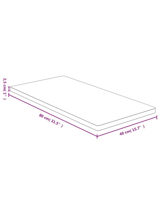 Stolní deska 40 x 80 x 2,5 cm bambus