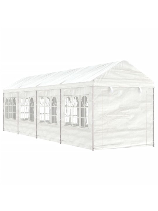 Altán se střechou bílý 8,92 x 2,28 x 2,69 m polyethylen