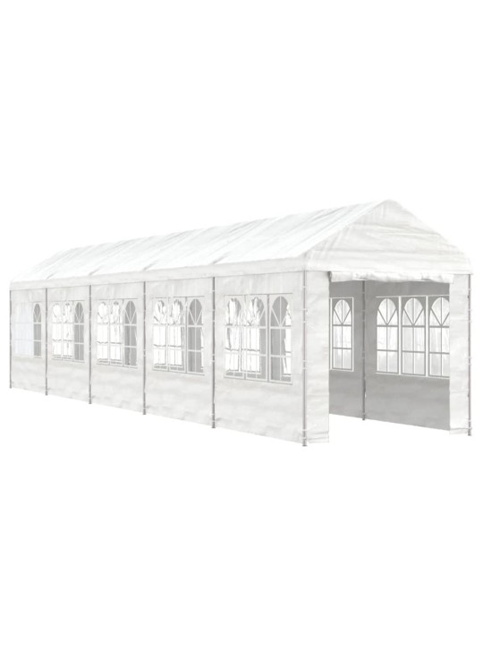 Altán se střechou bílý 11,15 x 2,28 x 2,69 m polyethylen