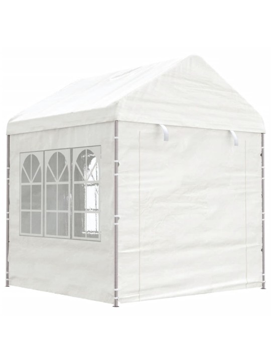 Altán se střechou bílý 11,15 x 2,28 x 2,69 m polyethylen