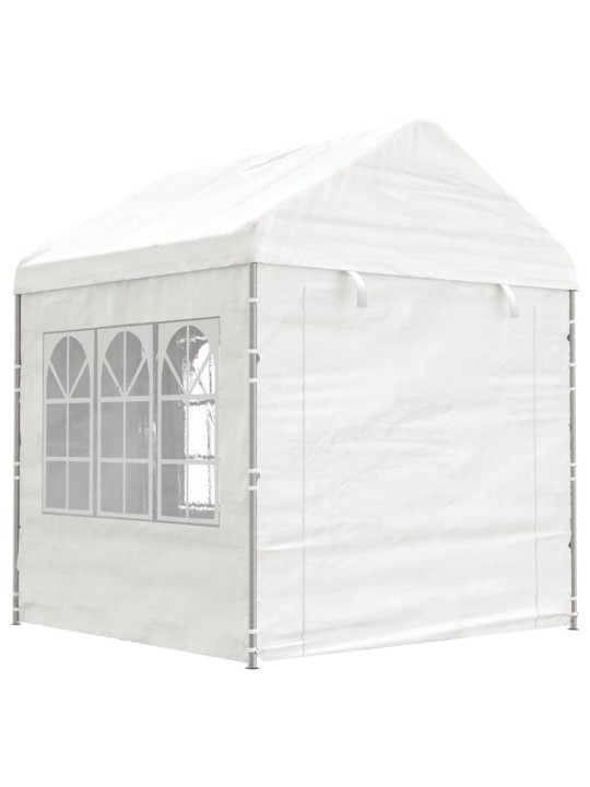 Altán se střechou bílý 13,38 x 2,28 x 2,69 m polyethylen