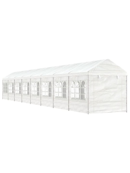 Altán se střechou bílý 17,84 x 2,28 x 2,69 m polyethylen