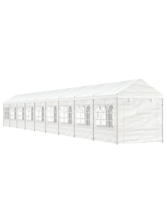 Altán se střechou bílý 20,07 x 2,28 x 2,69 m polyethylen