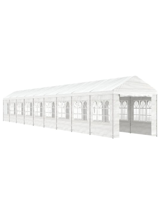 Altán se střechou bílý 20,07 x 2,28 x 2,69 m polyethylen