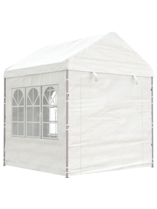 Altán se střechou bílý 20,07 x 2,28 x 2,69 m polyethylen