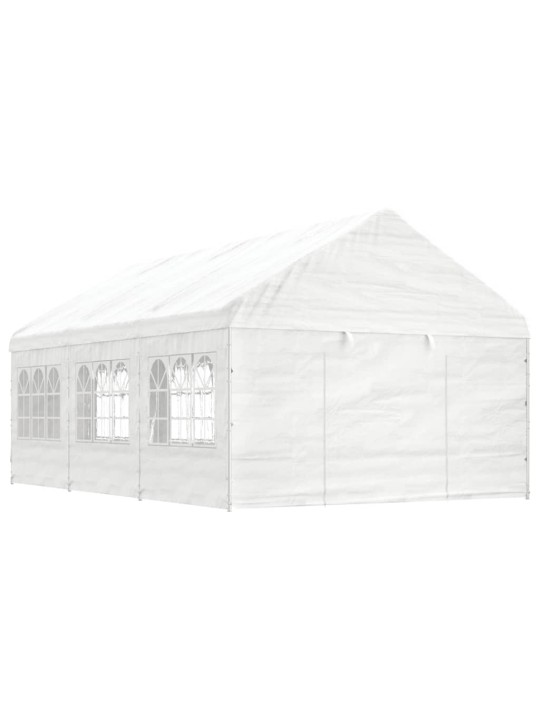 Altán se střechou bílý 6,69 x 4,08 x 3,22 m polyethylen