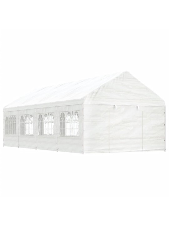 Altán se střechou bílý 8,92 x 4,08 x 3,22 m polyethylen