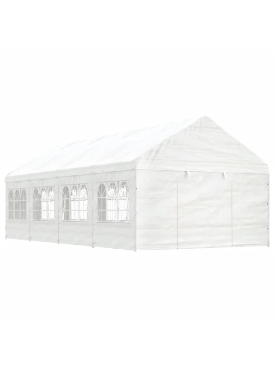 Altán se střechou bílý 8,92 x 4,08 x 3,22 m polyethylen