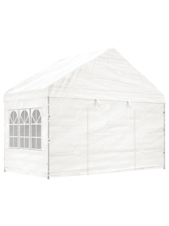 Altán se střechou bílý 8,92 x 4,08 x 3,22 m polyethylen