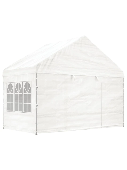 Altán se střechou bílý 8,92 x 4,08 x 3,22 m polyethylen